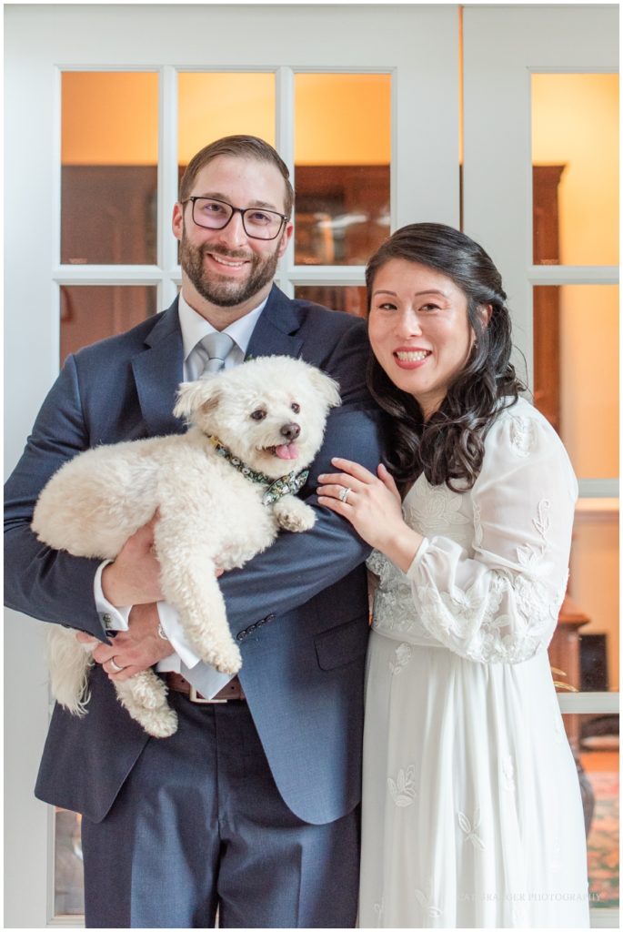 TPC POTOMAC WEDDING family photos of bride, groom and dog