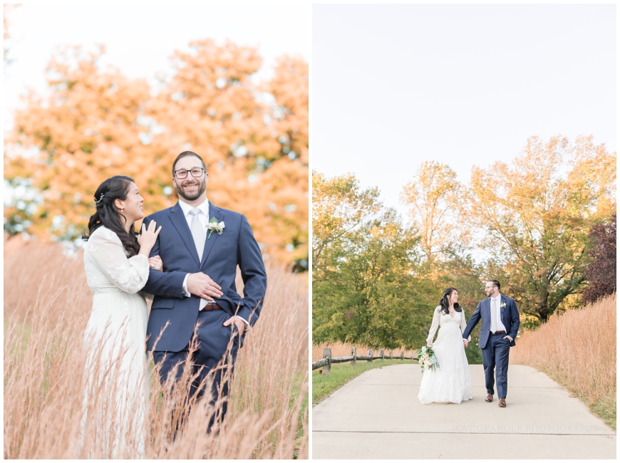 TPC POTOMAC WEDDING couple portraits at sunset for bride and groom