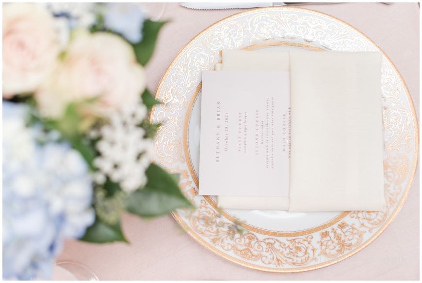 TPC POTOMAC WEDDING elegant  reception decor blue ivory and gold accents