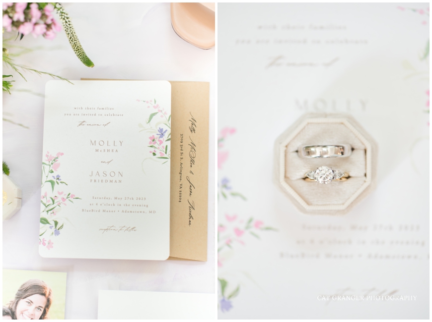 lavender floral wedding invites