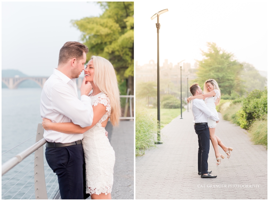georgetown waterfront park couple engagement