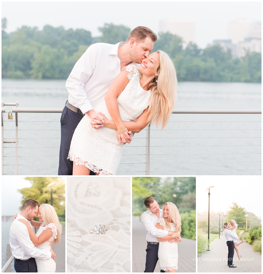 Collage of cute couple in gpergetown waterfront