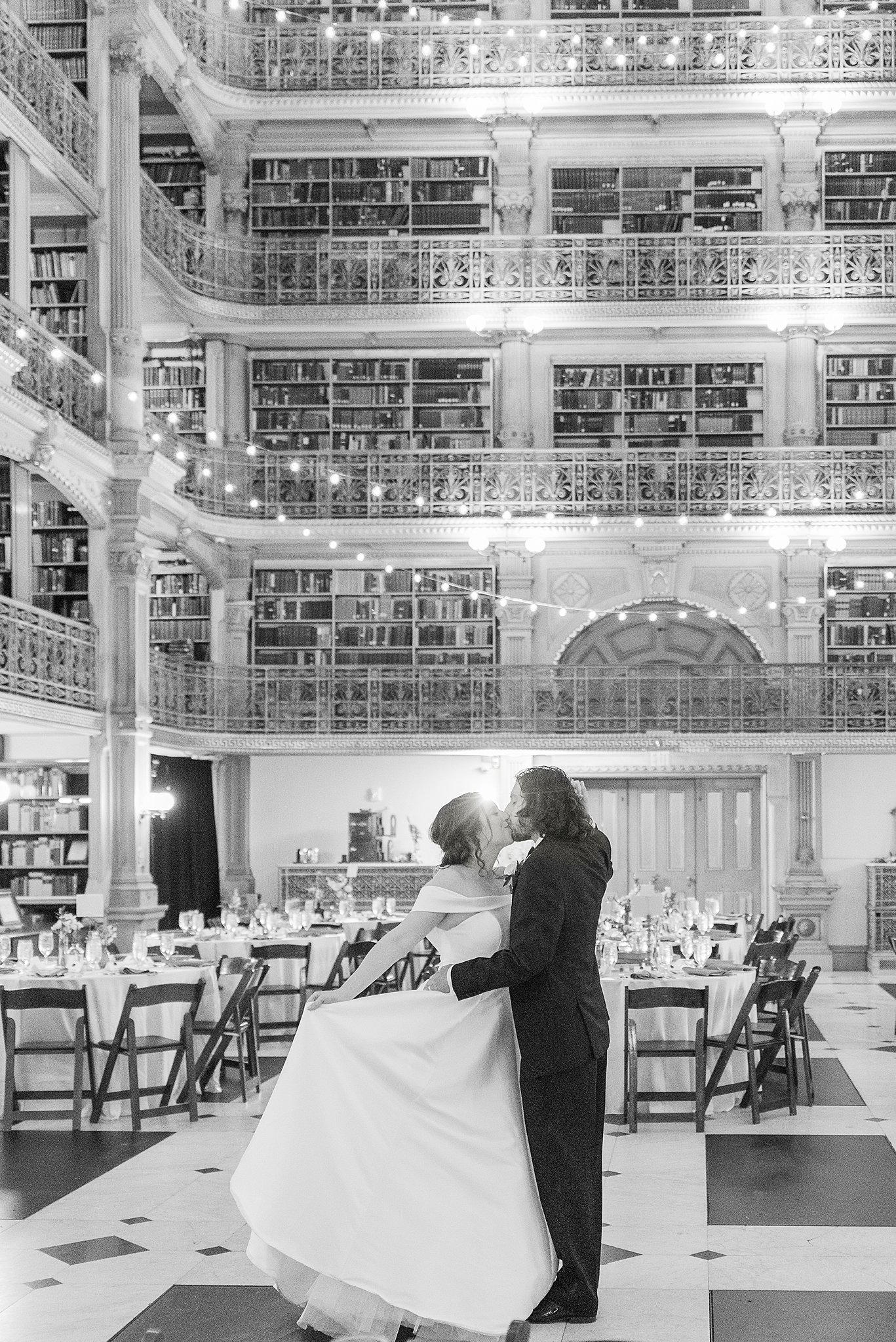 Newlyweds dance and kiss at one of the incredible Baltimore Hotel Wedding Venues