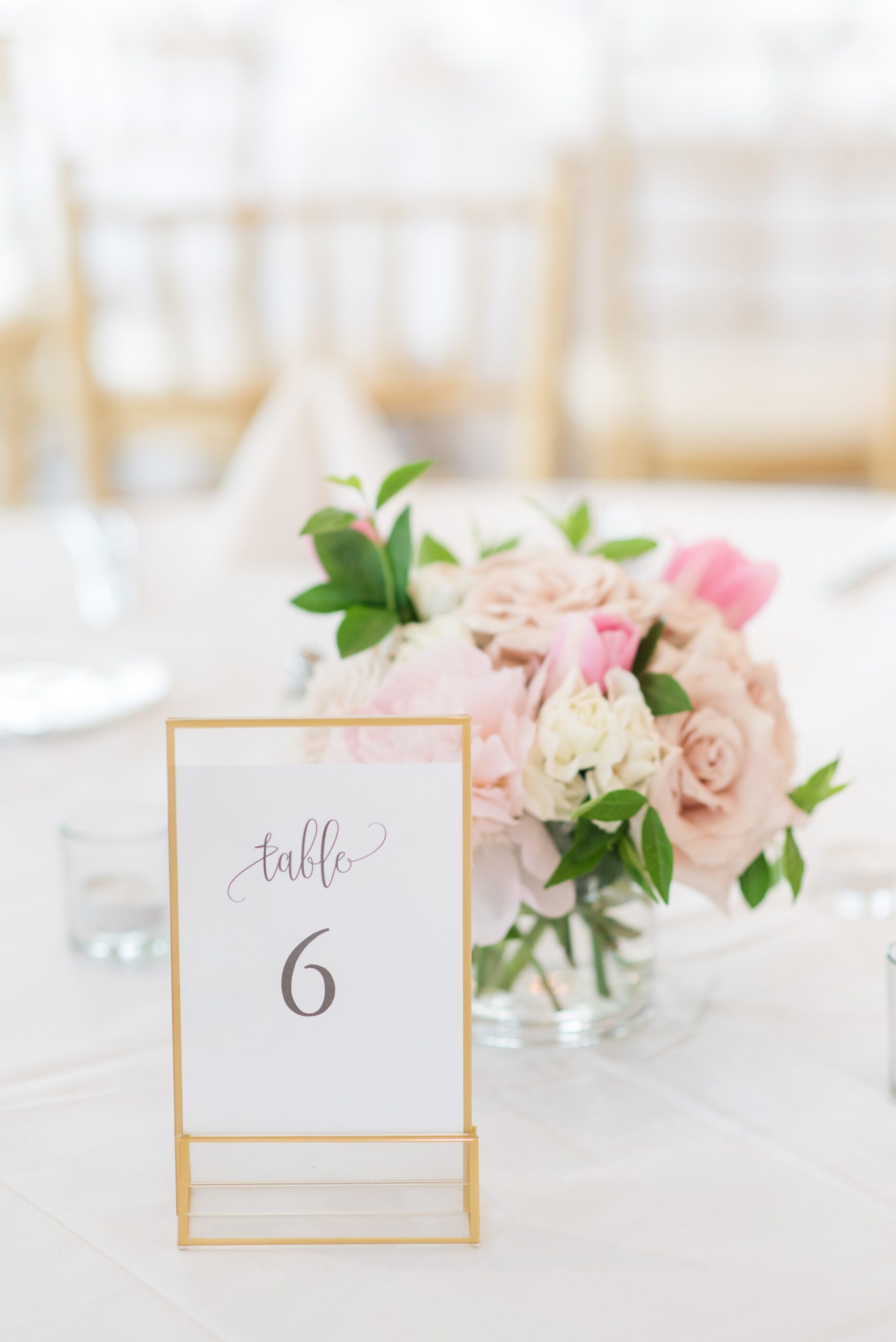 Details of a table setting with pink florals