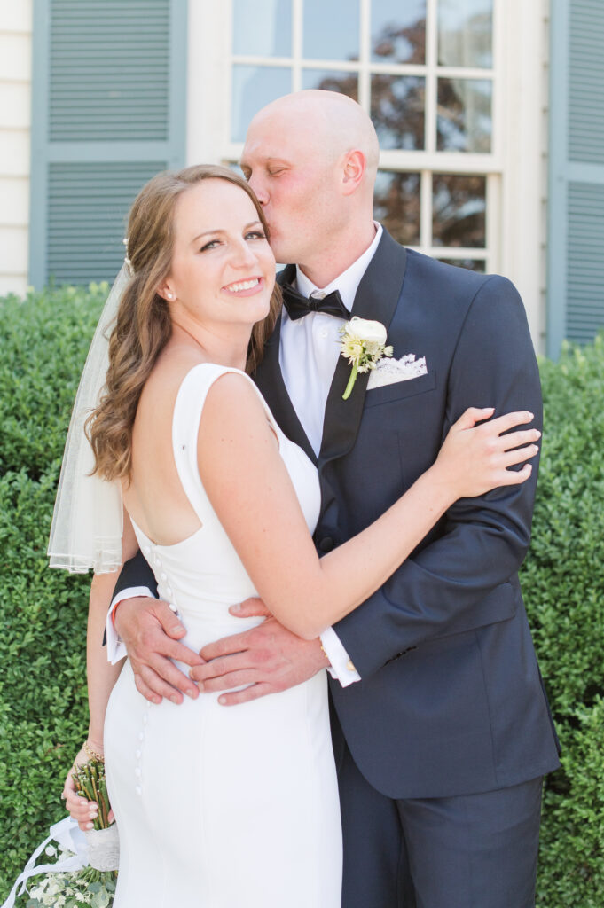 close up of couple on wedding day